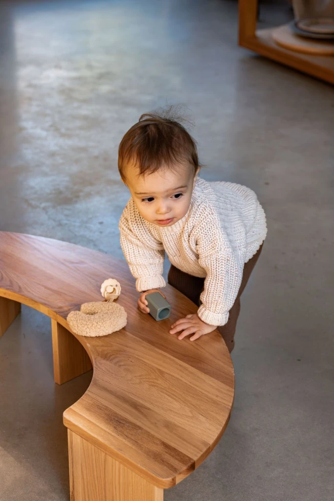Half Circle Baby Table White