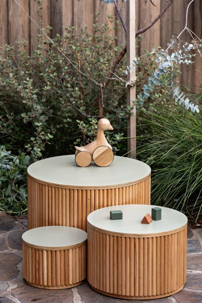 Nesting Fluted Tables White