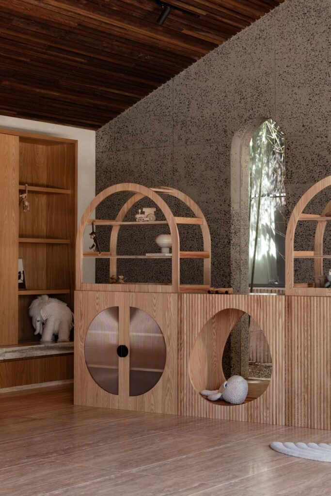 Oak Arched Cabinet Perspex