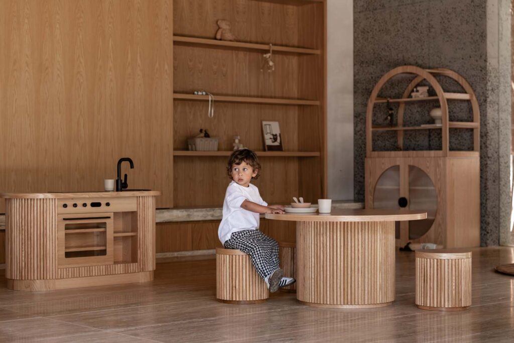 Fluted Oval Kitchenette - Natural