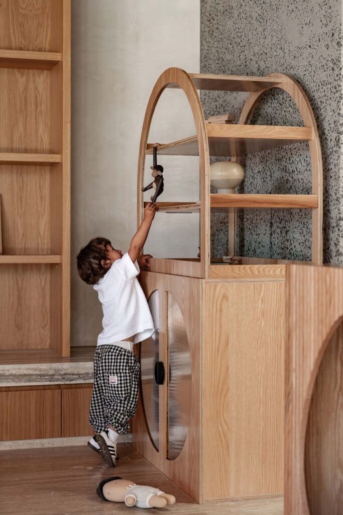 Oak Arched Cabinet Perspex