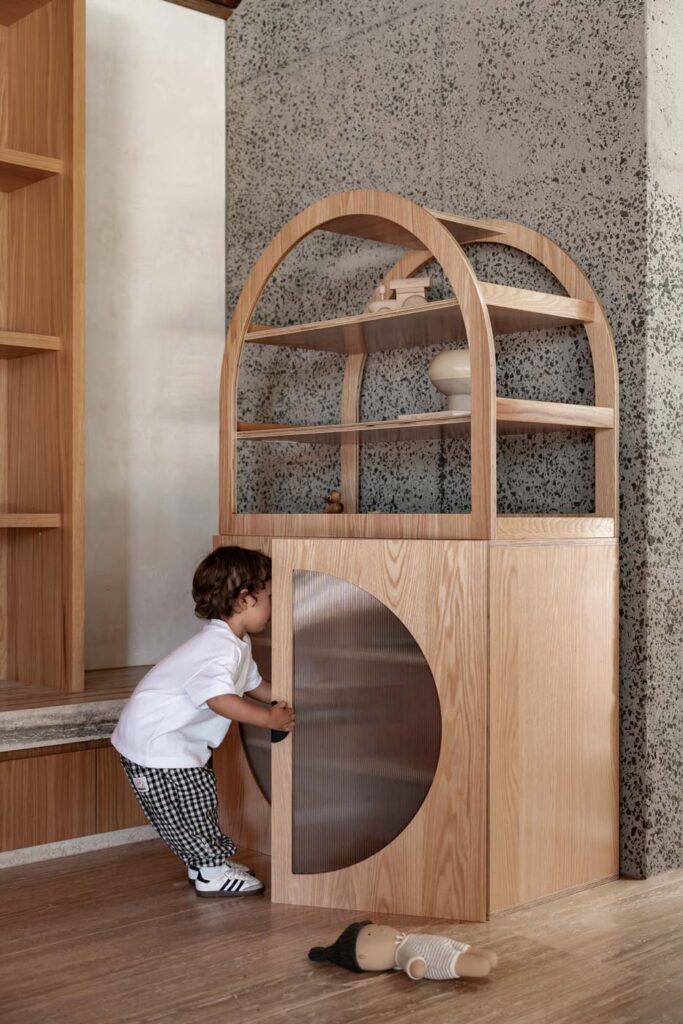 Oak Arched Cabinet Perspex