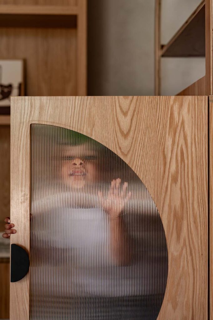 Oak Arched Cabinet Perspex