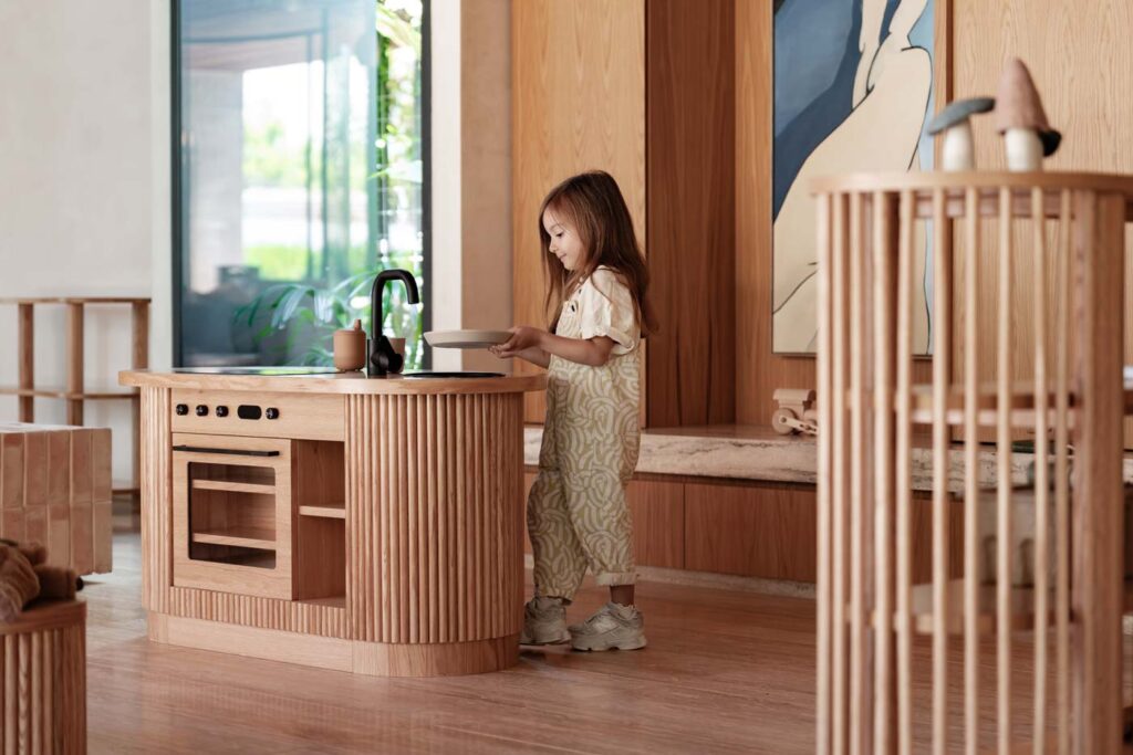 Fluted Oval Kitchenette - Natural