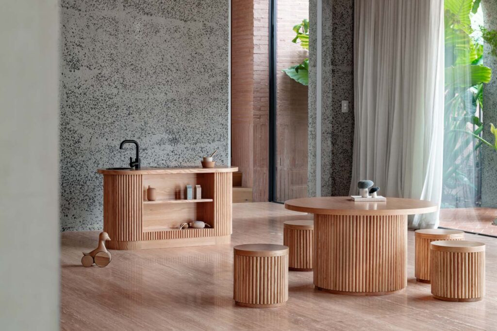 Fluted Oval Kitchenette - Natural