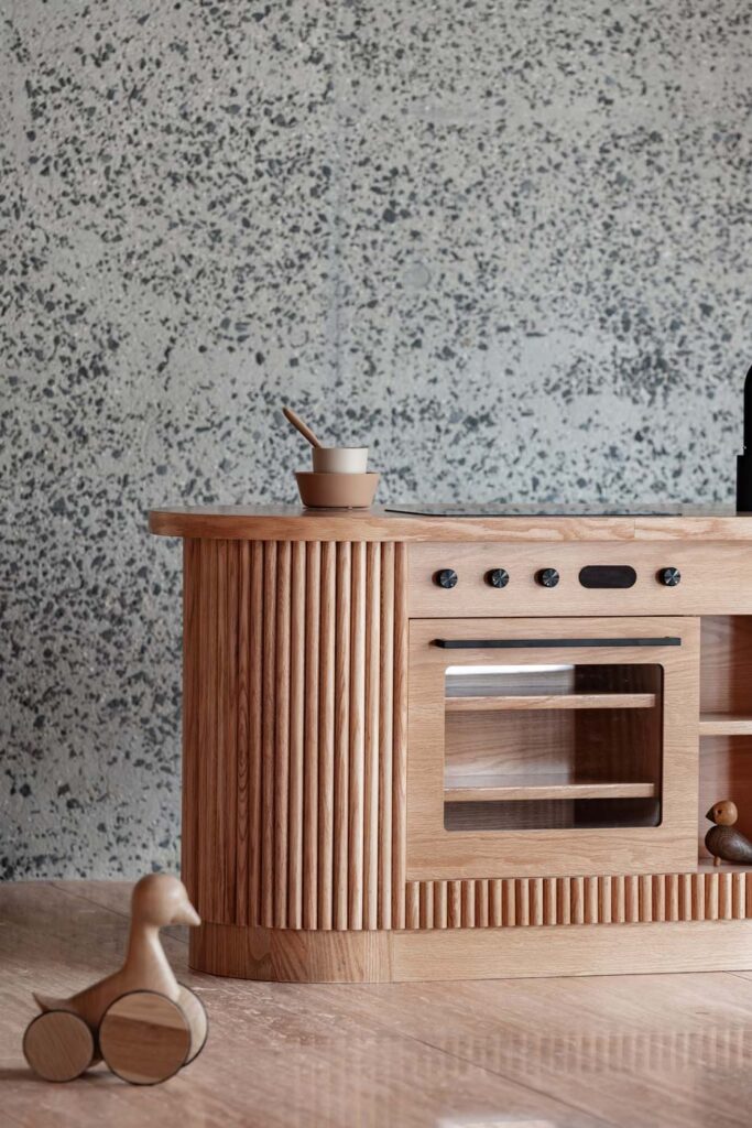 Fluted Oval Kitchenette - Natural