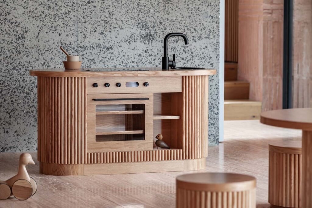 Fluted Oval Kitchenette - Natural