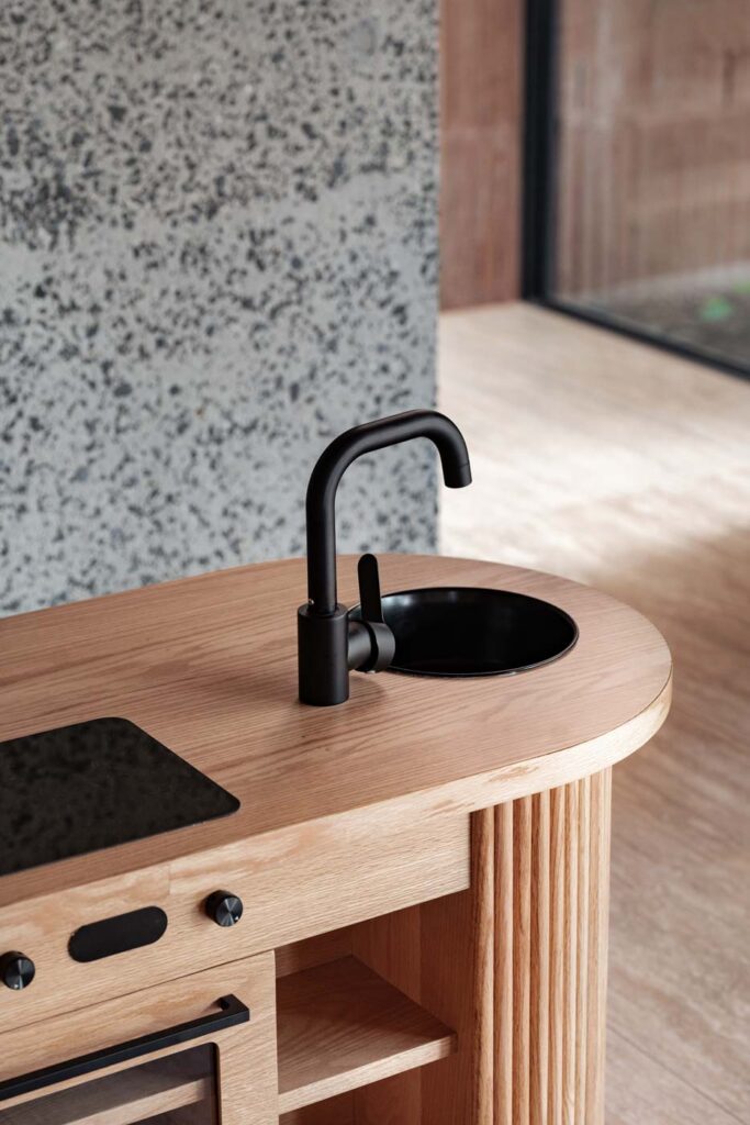 Fluted Oval Kitchenette - Natural
