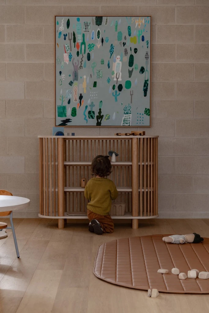Travertine Three Tiered Fluted Shelf