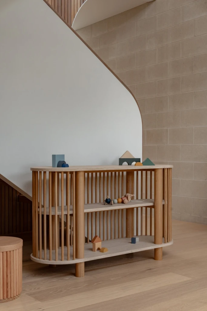 Travertine Two Tiered Fluted Shelf