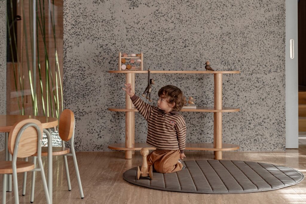 Grey Round Quilted Playmat