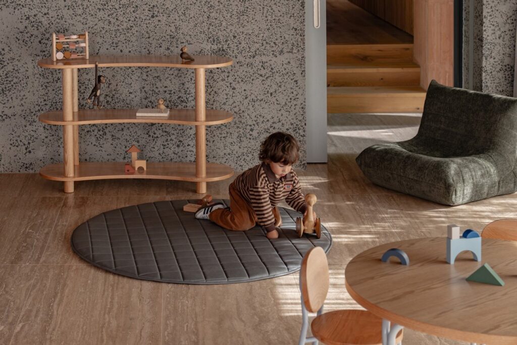 Grey Round Quilted Playmat