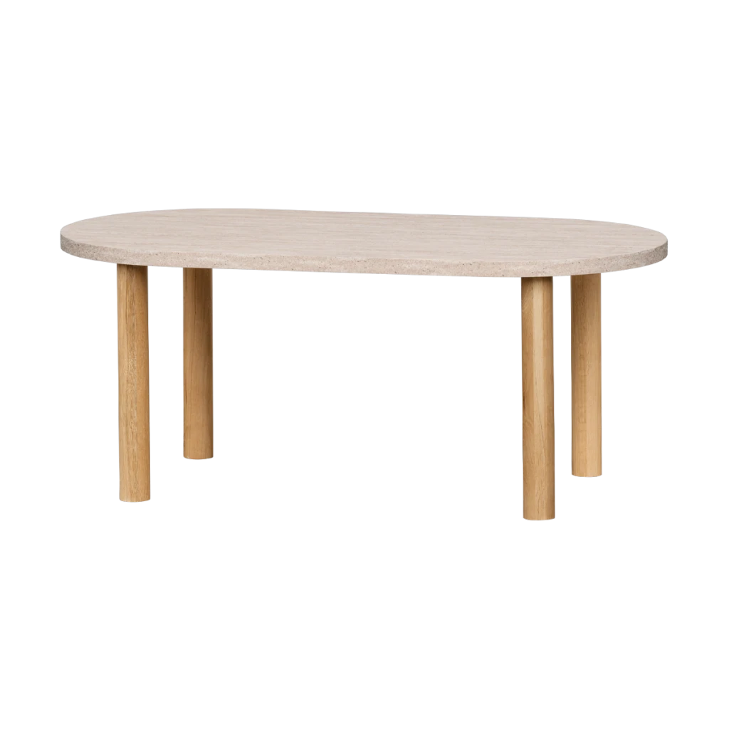 Leni Oval Travertine Table