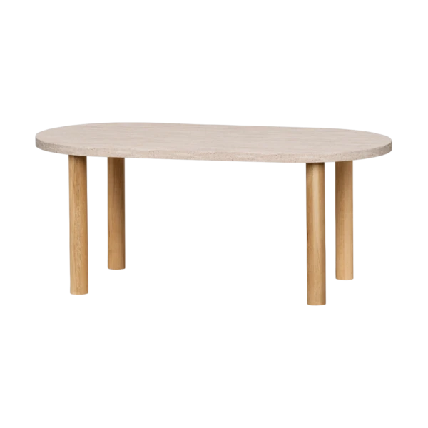 Leni Oval Travertine Table