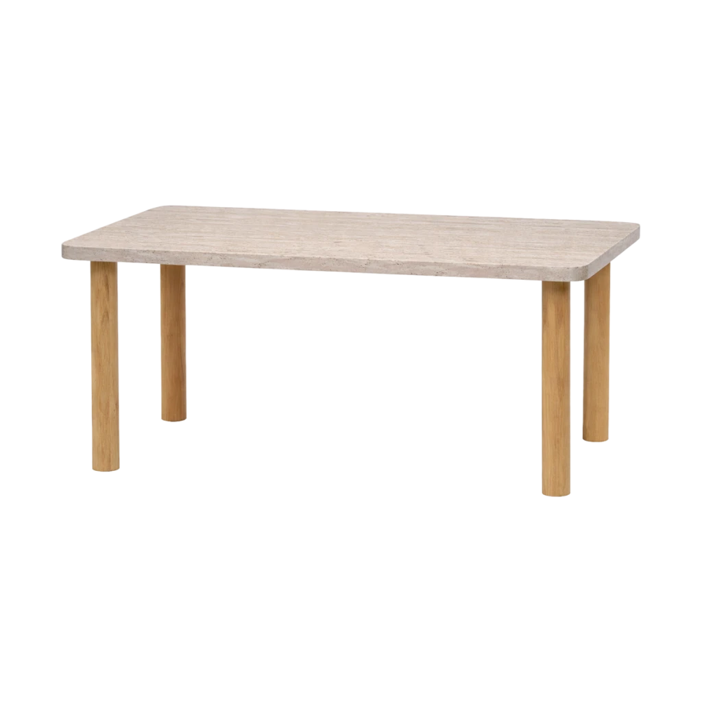 Leni Rectangle Travertine Table