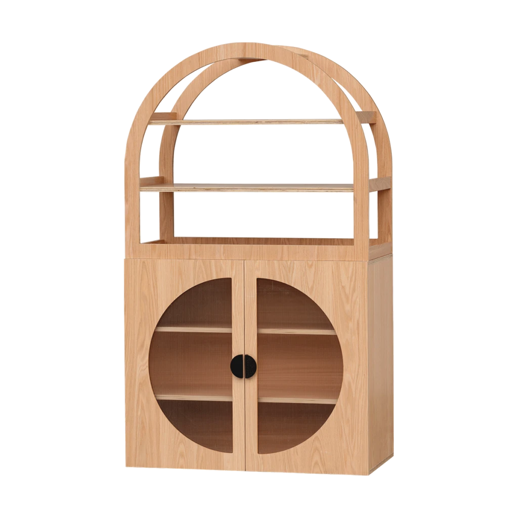 Oak Arched Cabinet Perspex