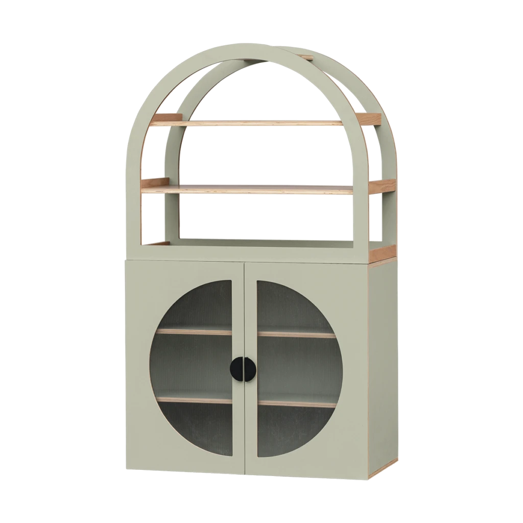 Arched Cabinet Perspex Sage