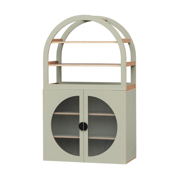Arched Cabinet Perspex Sage