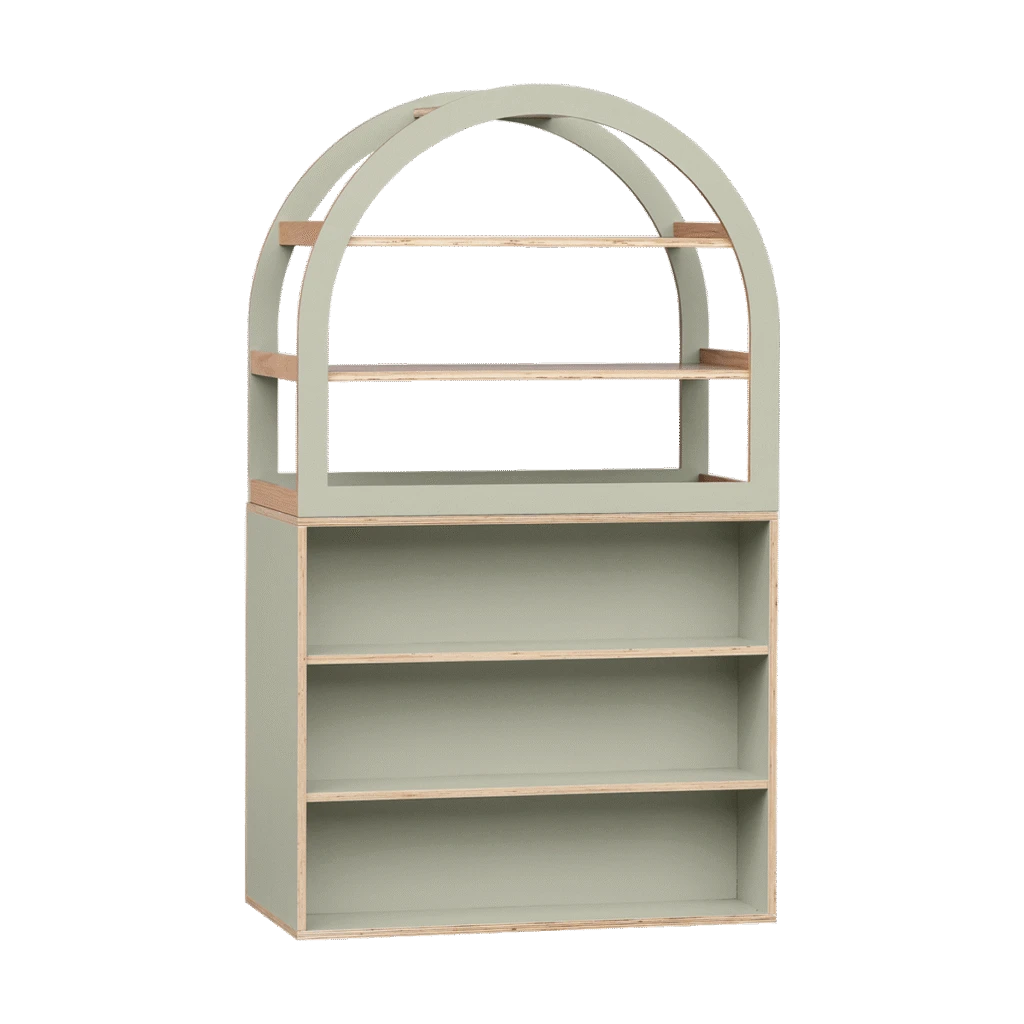 Arched Cabinet Perspex Sage
