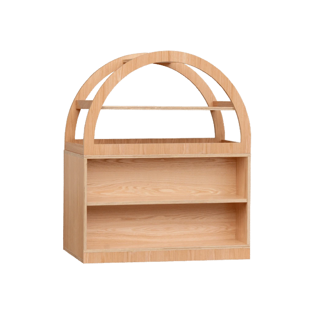 Mini Fluted Oak Arch Cabinet