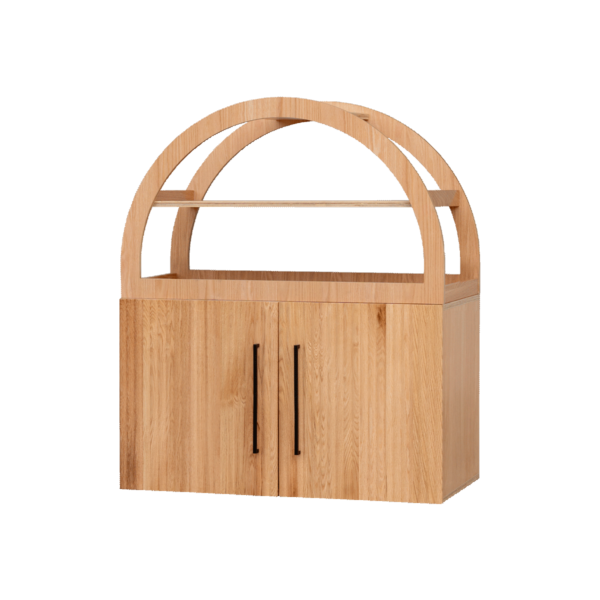 Mini Fluted Oak Arch Cabinet
