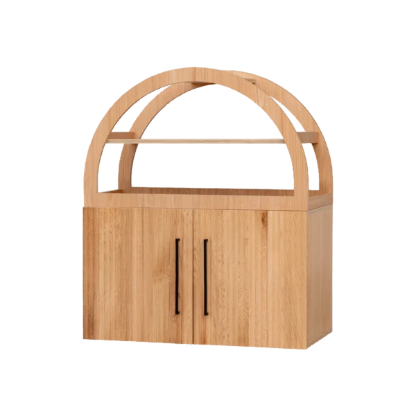 Mini Fluted Oak Arch Cabinet