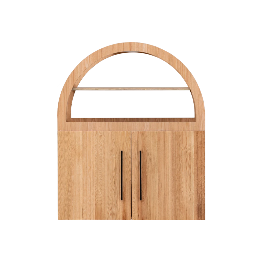 Mini Fluted Oak Arch Cabinet