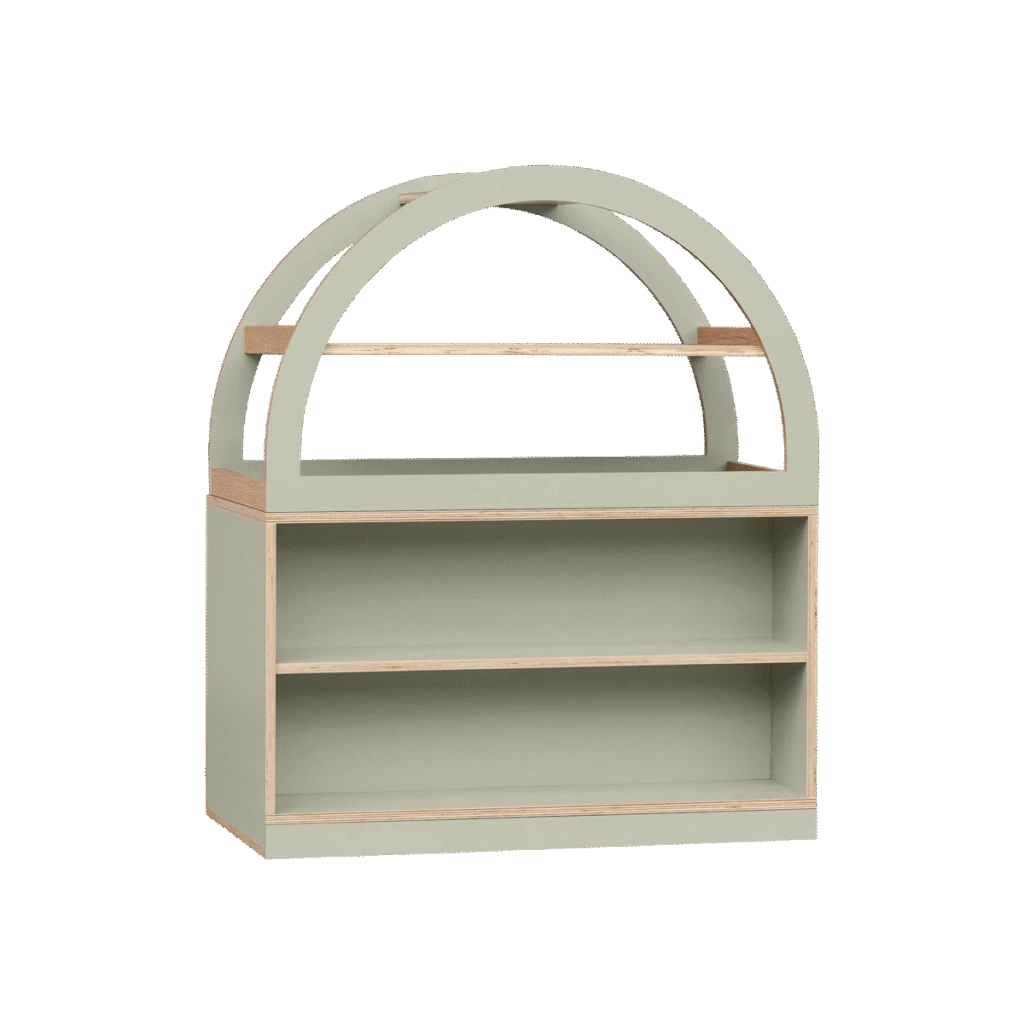 Mini Fluted Sage Arch Cabinet
