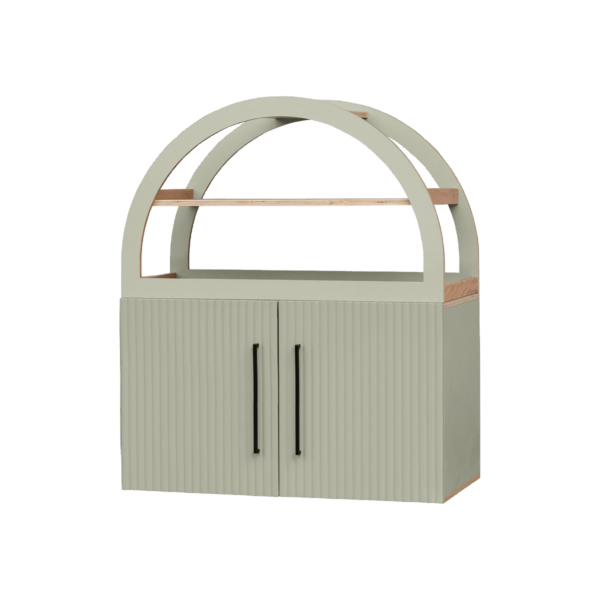 Mini Fluted Sage Arch Cabinet