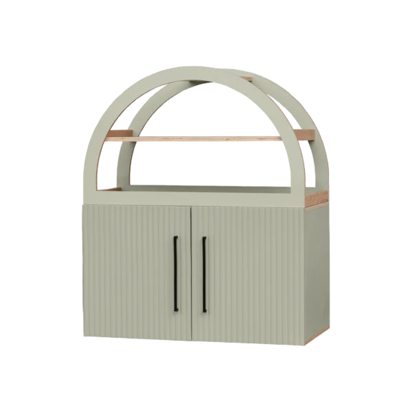 Mini Fluted Sage Arch Cabinet