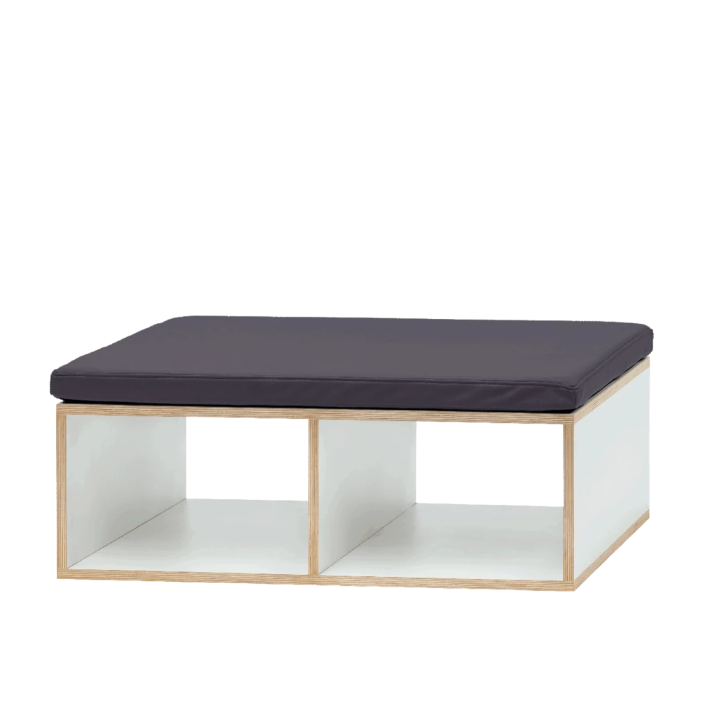Storage Bench White & Charcoal