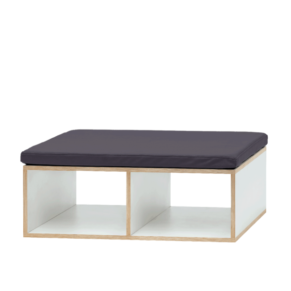 Storage Bench White & Charcoal