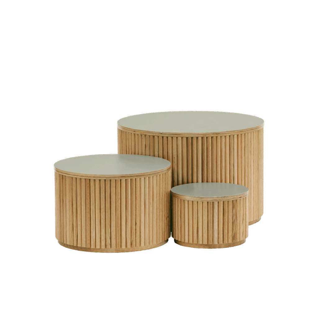 Nesting Fluted Tables Sage