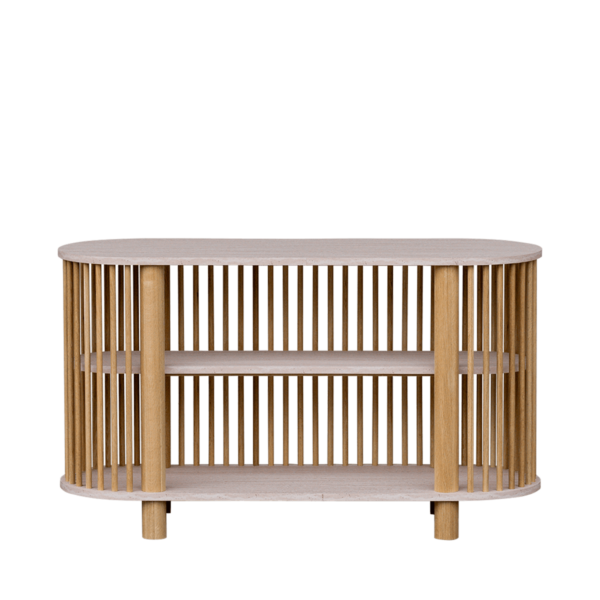 Travertine Two Tiered Fluted Shelf