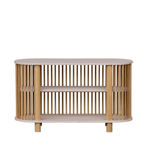 Travertine Two Tiered Fluted Shelf