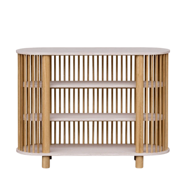 Travertine Three Tiered Fluted Shelf