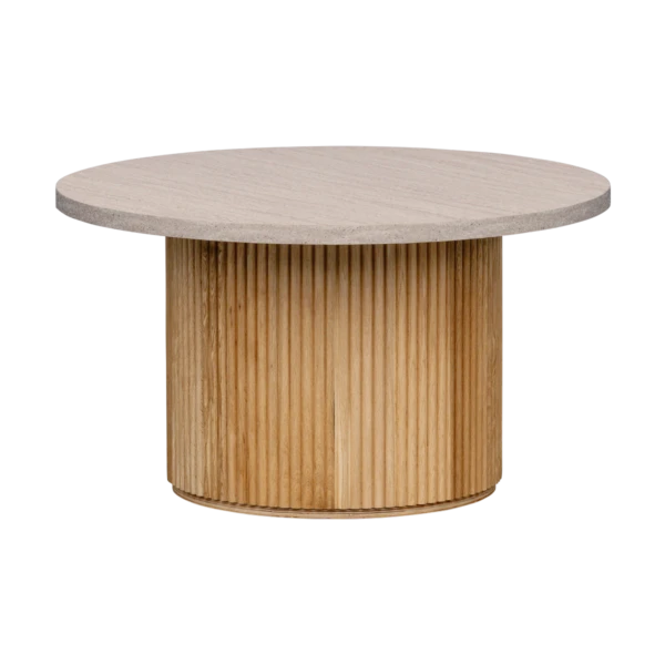 Travertine Fluted Round Table