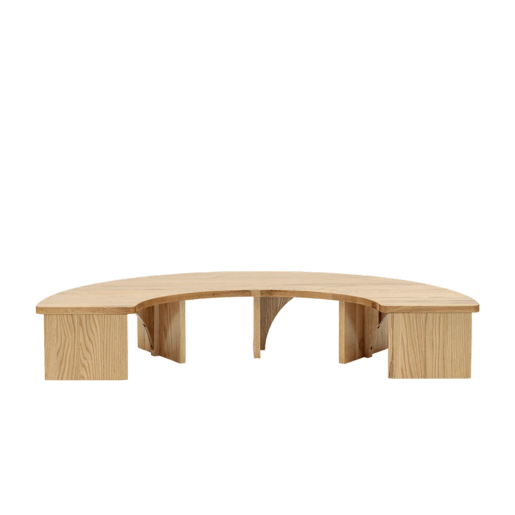 European Ash Half Circle Baby Table