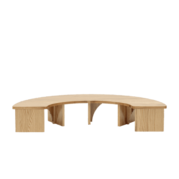 European Ash Half Circle Baby Table