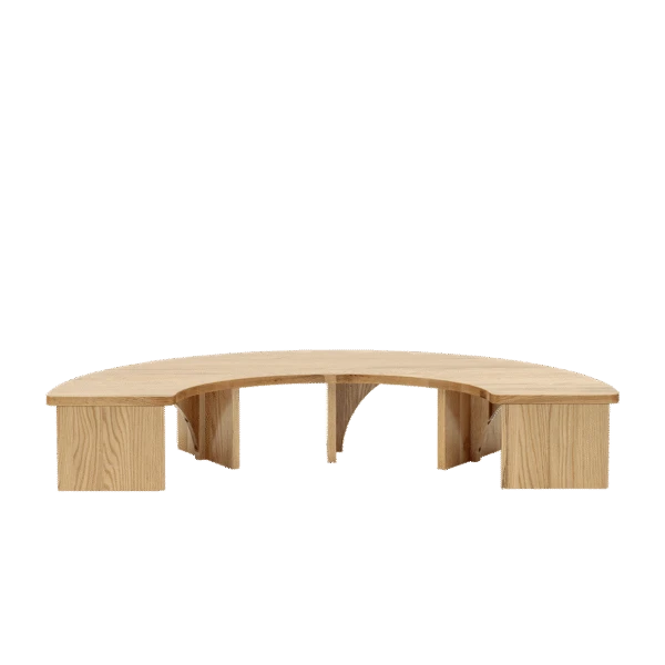 European Ash Half Circle Baby Table