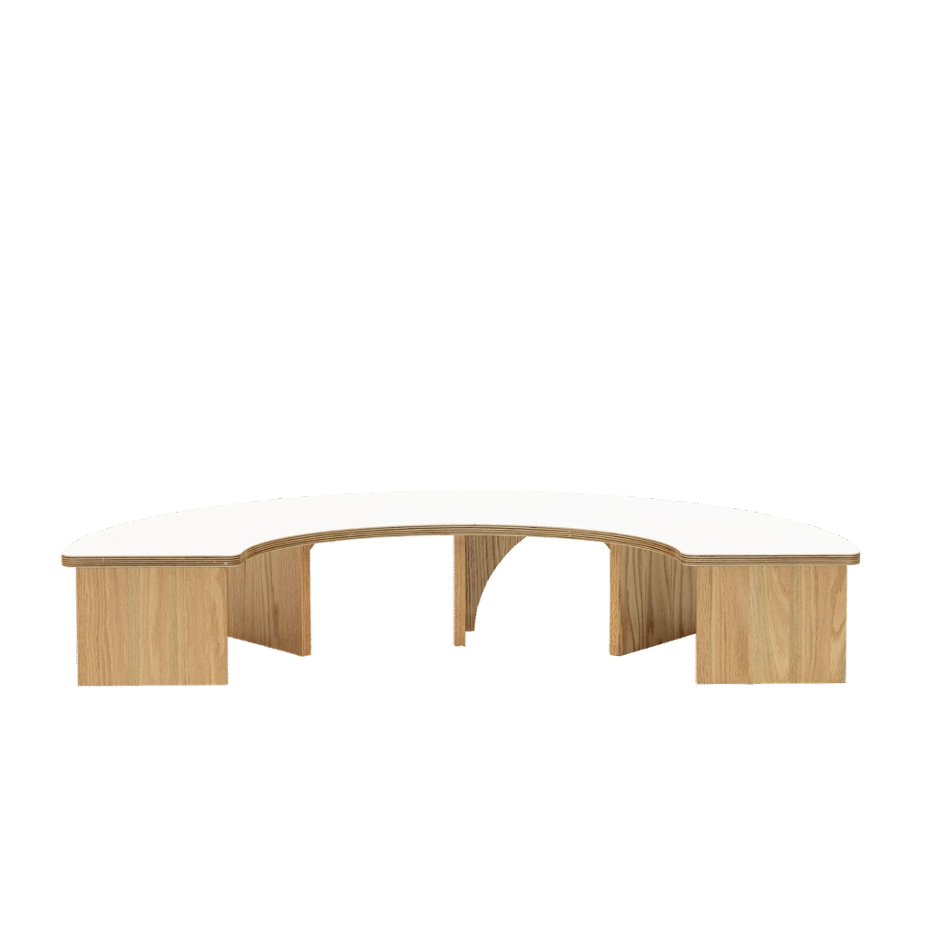 Half Circle Baby Table White
