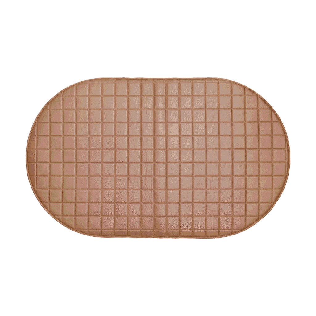 Tan Oval Quilted Playmat