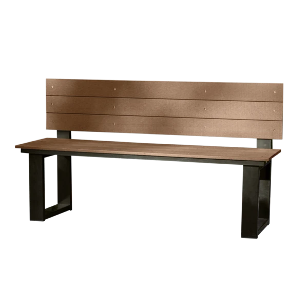 Jarrah U-Frame Outdoor Bench Seat with Back 2pc