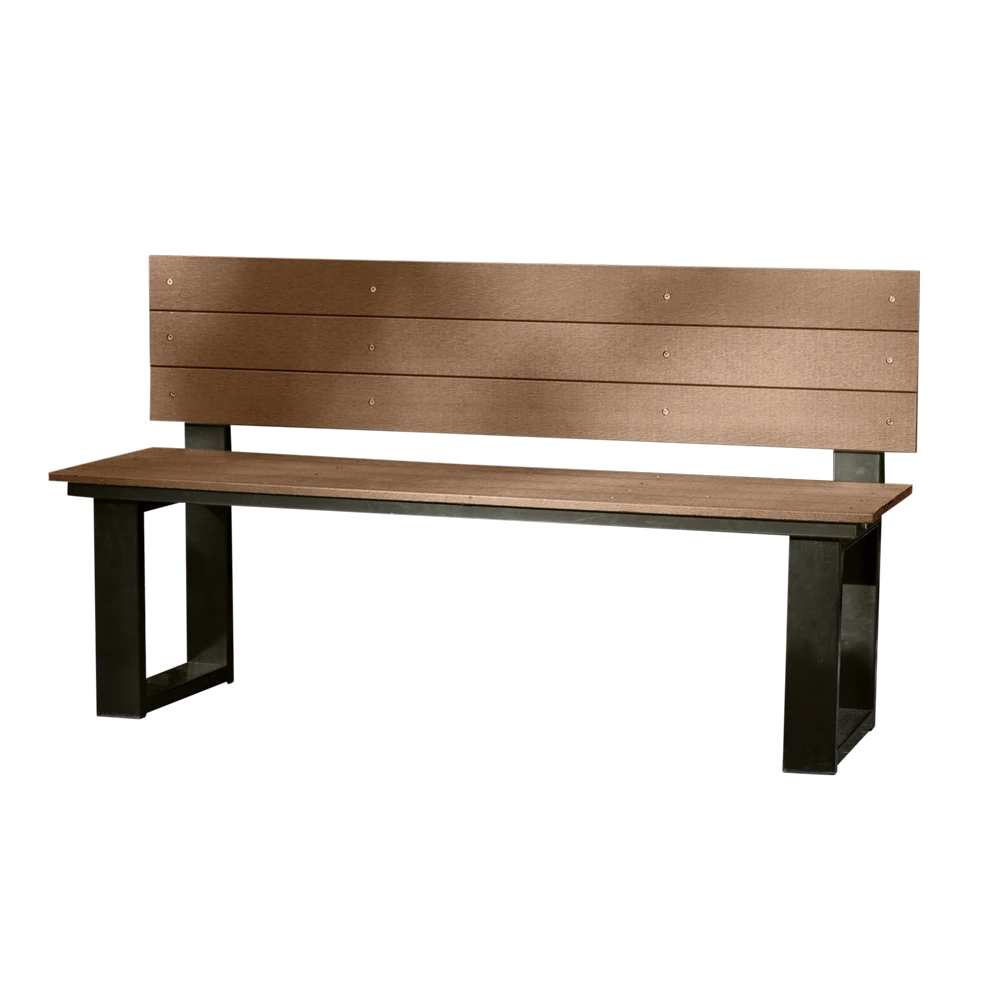 Jarrah U-Frame Outdoor Bench Seat with Back 2pc