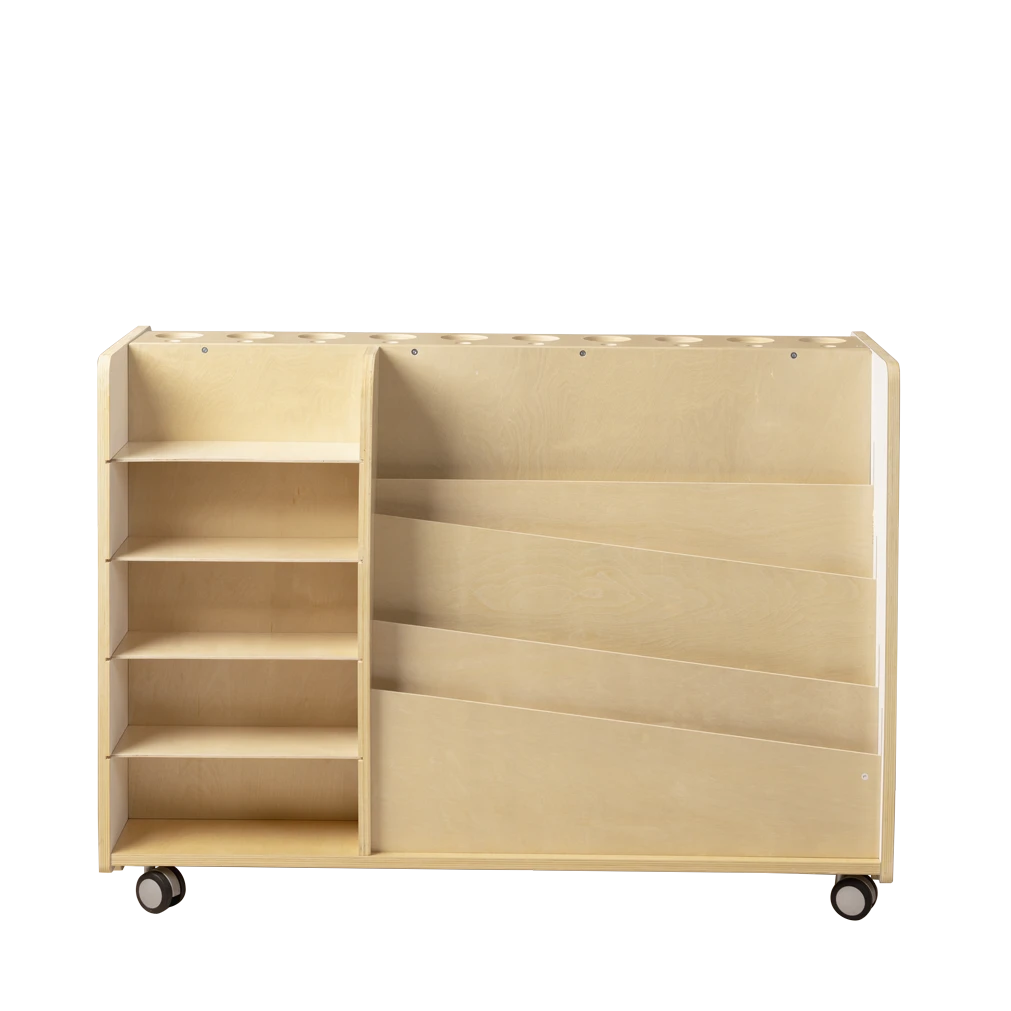 Art Storage Unit, White and Natural