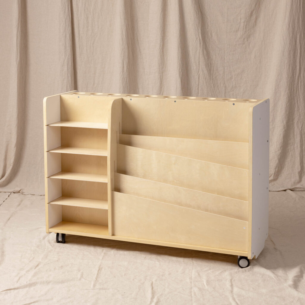 Art Storage Unit, White and Natural