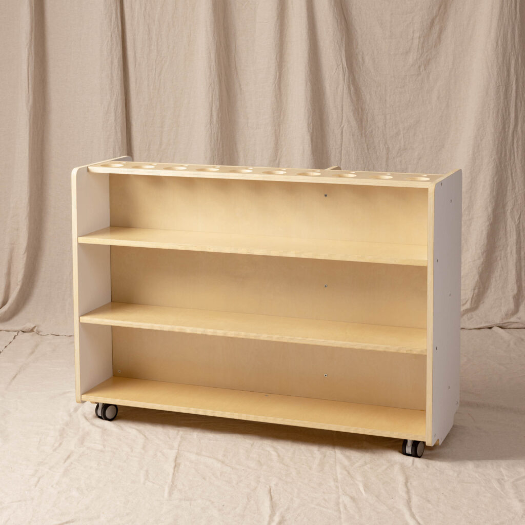 Art Storage Unit, White and Natural