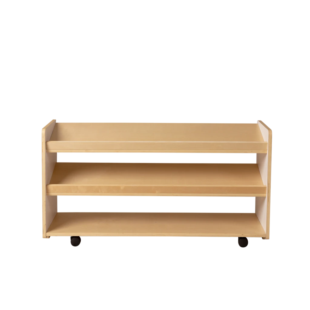 Puzzle Book Shelf Low, White and Natural