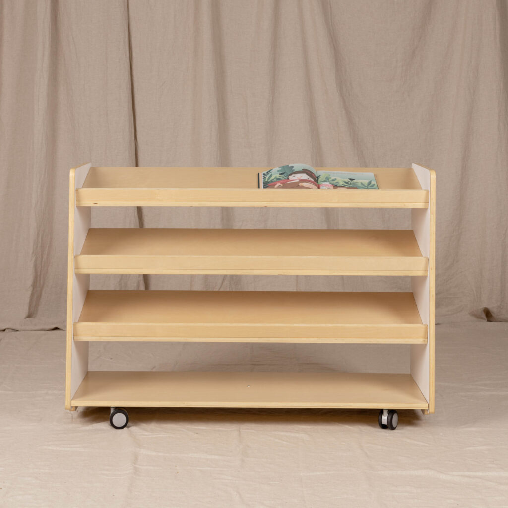 Puzzle Book Shelf High, White and Natural