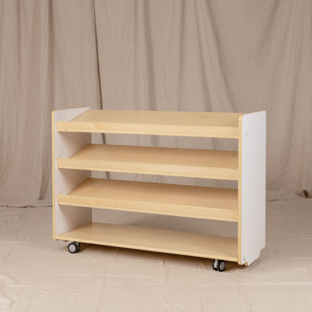 Puzzle Book Shelf High, White and Natural